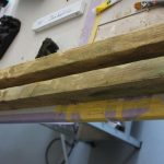 Echte und falsche SFX Holzlatte aus weichen Material