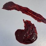 Blut Schleifspur SFX-Blutlachen aus spezial Silikon. Film TV Kino Spezialeffekte movieSFX